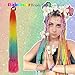 Rainbow Ponytail Hair Extensions for Girls Colored Braided Ponytail Wig Braids with Rubber Bands Hairpieces Synthetic Braiding Hair Accessories for Women Rainbow Festival Rave Crazy Hair Day