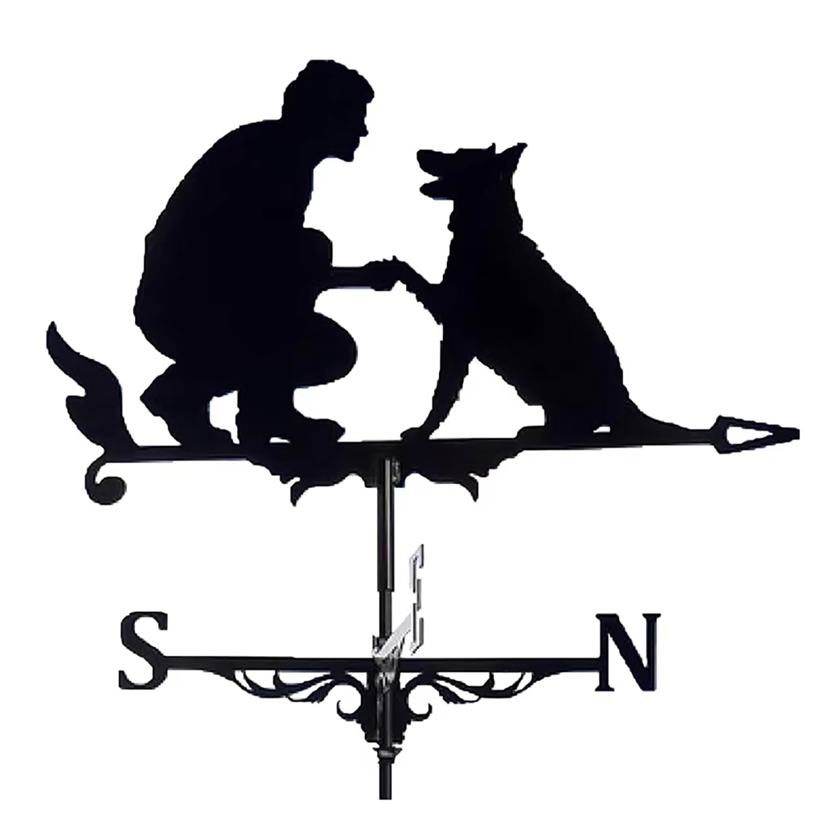 CUNZJIA Metal Weather Vane Ornaments Suitable for Gardens Roofs and Dog Iron Construction Winds Direction Indicators