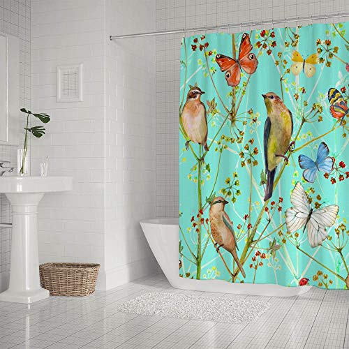 Rideau de douche CHEHONG oiseaux papillons 168x183 cm - 3