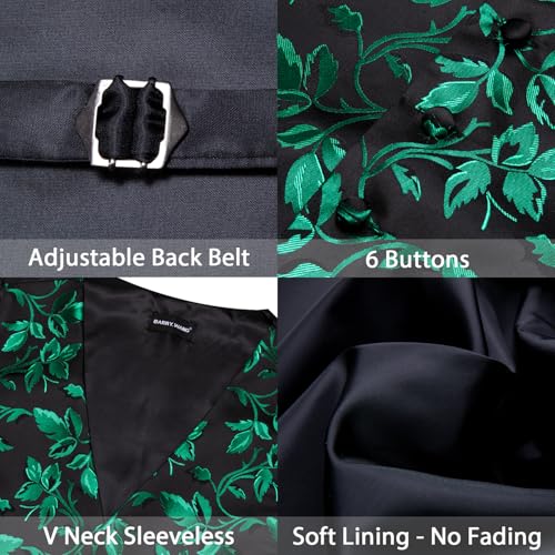 Image of Barry.Wang Formal Men Flower Vest Paisley Jacquard Silk Ties Suit Waistcoat Set Wedding 5PCS