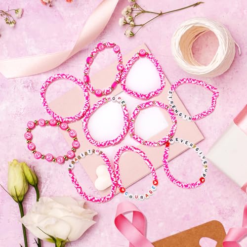 cagulax Breast Cancer Bracelets - Gifts for Women Awareness Accessories - Friendship Inspirational Encouragement Handmade Gifts for Friend Sister4