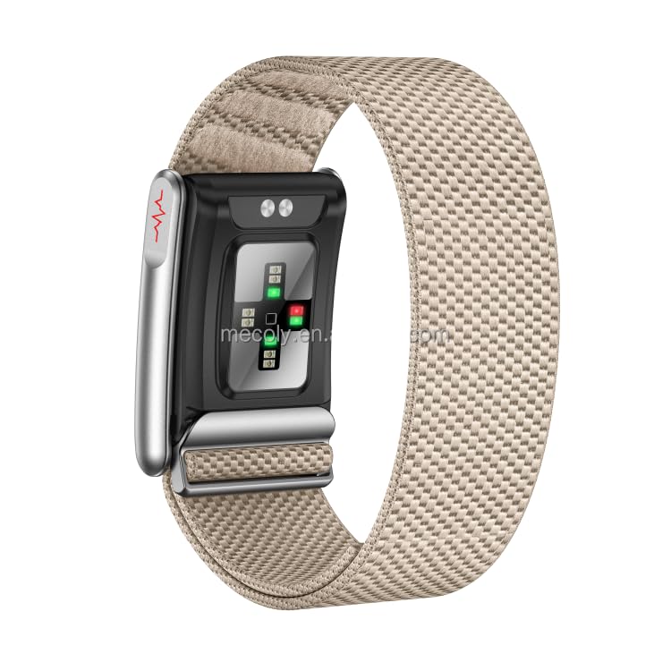 Image of Loop Smart Band Fitness Health Activity Tracker ECG PPG Body Temperature, HRV Analysis, 30+ Exercise Modes, Sleep and Stress Monitor, Subscription Free Screenless Smart Bracelet (Khaki Beige)