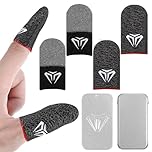 Heclia 4x Gaming Finger Sleeves for Smart Phones Ultra-Thin 0.3mm Silver Fiber Mobile Gaming Thumb Sleeves Gloves Gamer Seamless Touchscreen Finger Cover Anti-Sweat Breathable Thumb Protector Sleeve B