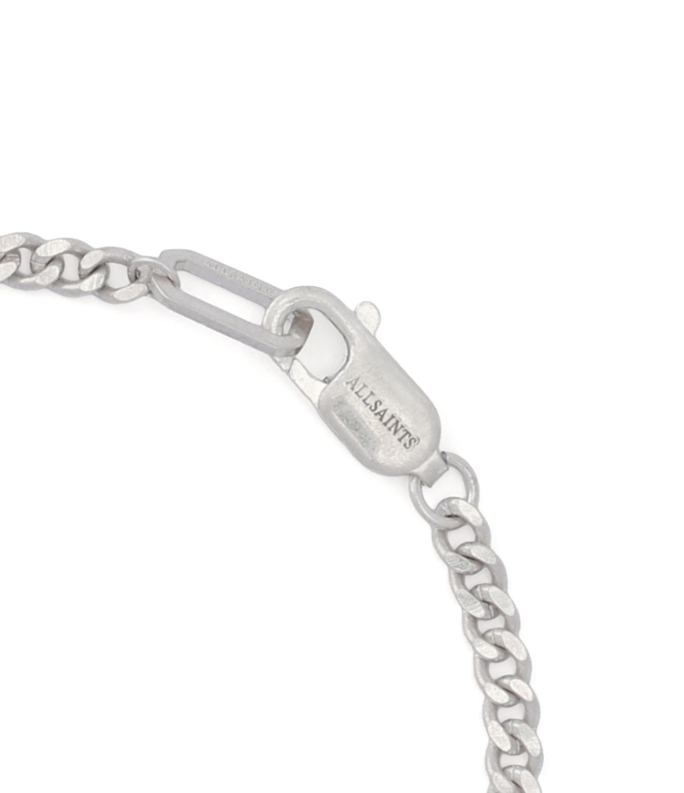 AllSaints bracciale a catena Perrie da uomo, catena curb per uno stile deciso e contemporaneo, accessorio maschile, chiusura con moschettone, argento sterling