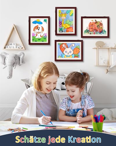 Ciscle Bilderrahmen Kinderzeichnungen, 2 Stück A4 Befüllba Kunstfotorahmen für Kinder, Frontöffnung Bilderrahmen für Kunstwerke… – Ansicht 6