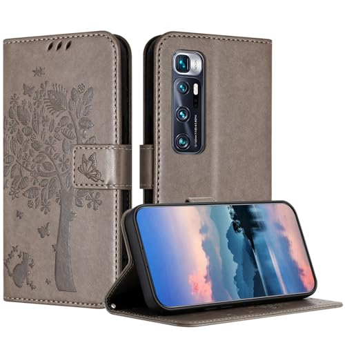 JayModCase Custodia per Xiaomi Mi 10 Ultra, Flip Portafoglio Pelle Cover con [Slot Schede] [Magnetico] [Cavalletto] Antiurto Compatibile con Xiaomi 10 Ultra - Grigio