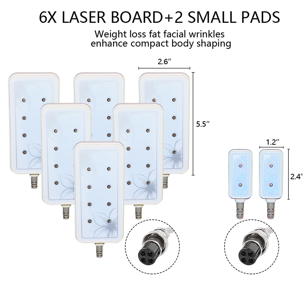 Profi 40K Massagegerät, Multifunktionale Lipo Laser Körperformmaschine mit 8 Pads LLLT Lipo Laser Gerät für Augen, Gesicht, Hals, Arme, Bauch und Rücken Abnehmen Maschine