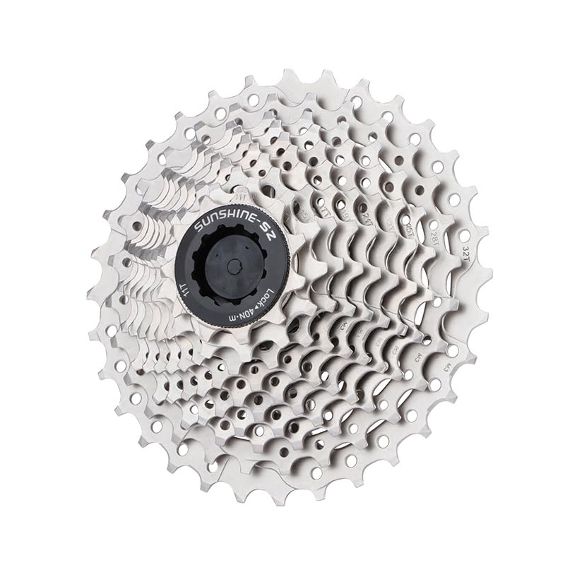 8/9/10/11/12 Speed Bike Freewheel, Lightweight Bike Cassette Sprocket, 11-32/36/40/42/46/50T Bicycle Cassette Freewheel for Mountain Bikes MTB (10 Speed, 11-32T)