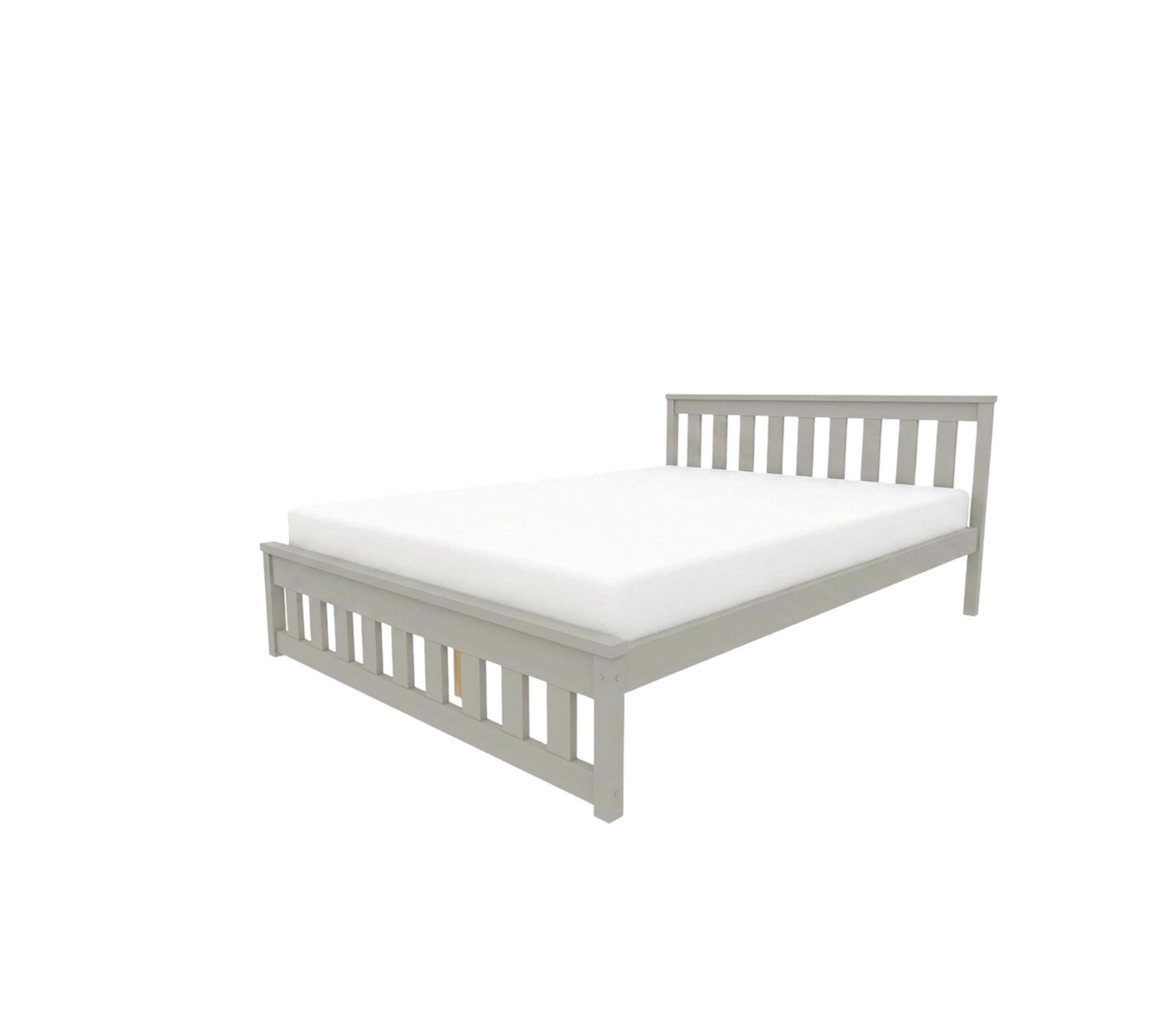 EcoBeds ADA Holzbett 140x200 cm Kiefer Massivholz bis 200 kg | Grau - Doppelbett, Bettgestell mit Lattenrost und Stauraum, für Erwachsene, robust, einfache Montage