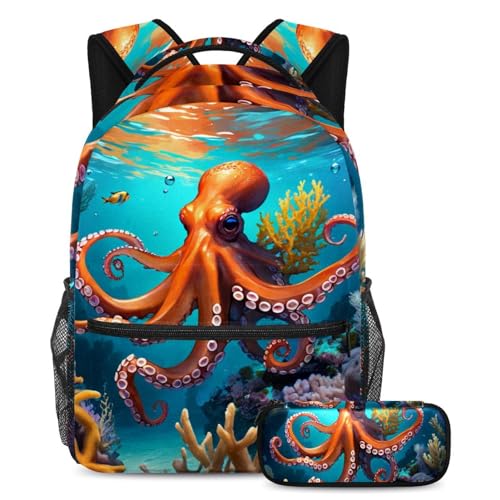 Sac à dos enfant pieuvre pour l'école et les sorties du week-end