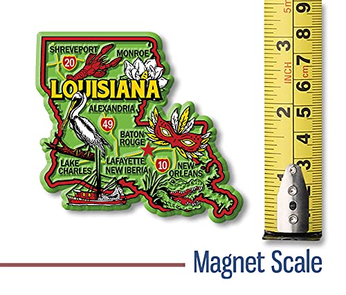 Imán Decorativo de Estado Louisiana 3.2 x 3 Pulgadas miniatura 2