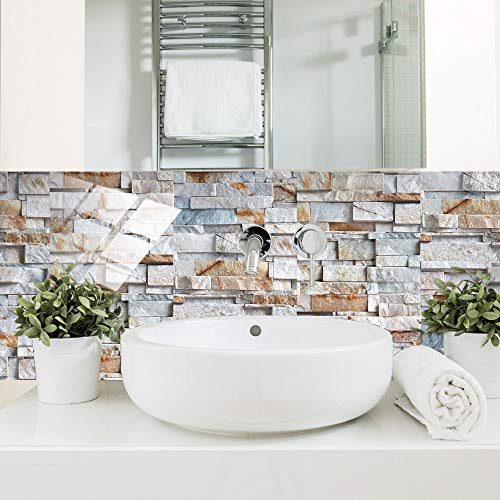 12 Pcs Moroccan Style Tile Sticker, 4X8 Inch(10X20Cm) Traditional Diy Murals, Tile Waterproof Oil Proof Removable Decals For Bathroom & Kitchen Backsplash 102 (Kit-033) #TOP4