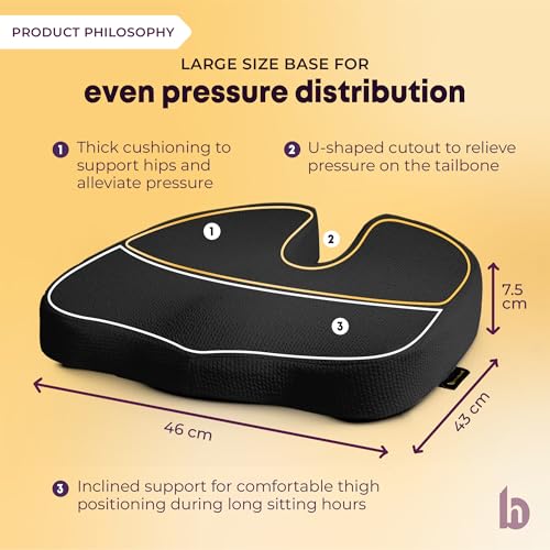Image of betterhood PosturePro Seat Cushion & Back Support for Office Chair Combo, Ergonomic Memory Foam Sitting Pillow, Lumbar Support Seat Cushion for Chair, Coccyx Cushion for Tailbone Pain Relief (Black)