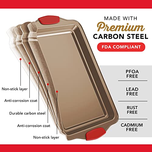 Baking Pan Set, 15 Piece Premium Baking Set, Nonstick Bakeware Sets Bpa Free, Cookie Sheets For Baking Nonstick Set, Steel Baking Sheets For Oven With Muffin Pan, Cake Pan & Kitchen Utensils - Brown #TOP6