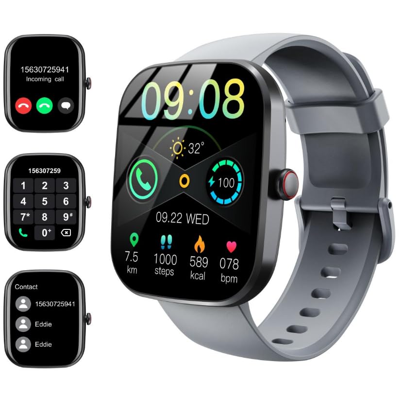 Smartwatch Uomo Donna, Orologio Fitness 1,91'' Smart Watch con Effettua/Risposta Chiamate, Sonno/Cardiofrequenzimetro/Contapassi, Impermeabil IP68,113 Sportive Activity Fitness Tracker per Android iOS