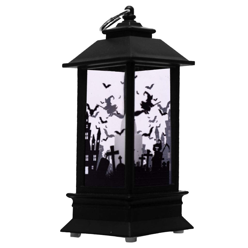 Kalttoy Halloween Party Decoration Ornaments Scary Skeleton Pumpkin Witch Pattern LED Electronic Light Scene Layout Hanging Props Solar Garden Lights Hanging