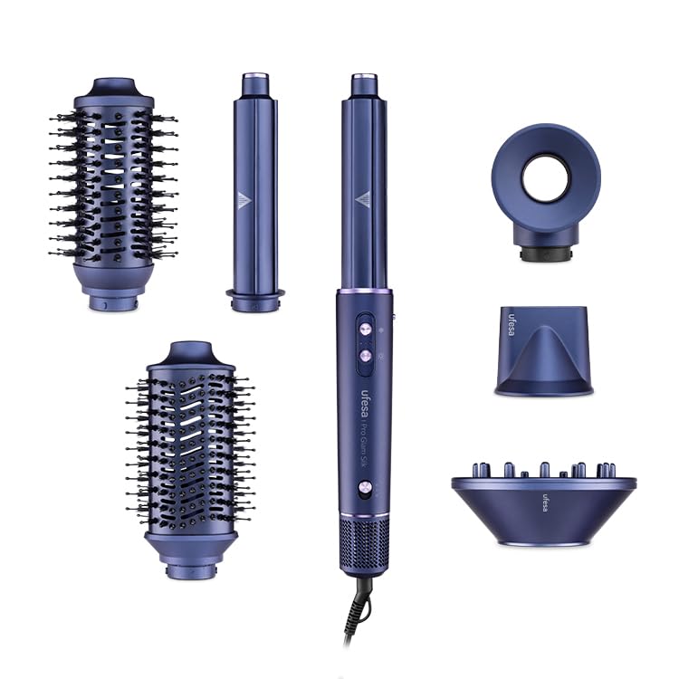 Ufesa Modellatore per Capelli Pro Glam Silk 7 in 1 con Motore Digitale Brushless, Sistema Coanda, Rivestimento in Ceramica, Generatore di Ioni e Accessori Professionali