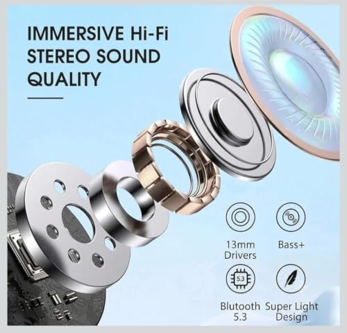 Wireless Earbuds Bluetooth 5.1 TWS Earphones Full Touch Control Headphones Built-in Microphone Immersive Sound Quality Ensure Fast Stable & Connection Smart LED Headset Sports Bud Black Under 399 - Image 5