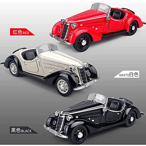 Image of 132 Vintage Diecast Metal Car Classic Toy Car For Kids Light Sound Pullback Openable Door, Green