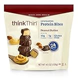 thinkThin Protein Bites, Peanut Butter, 4.5 oz Bag (3 Servings)