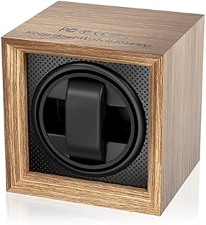 Fousenuk uhrenbeweger für automatikuhren mit leisem Motor, 2 einstellmodi, quadratisch nussbaumfarbenes uhrengehäuse, mit USB-ladeanschluss und Memory-Schaumstoff, für mechanischen uhrenaufzug