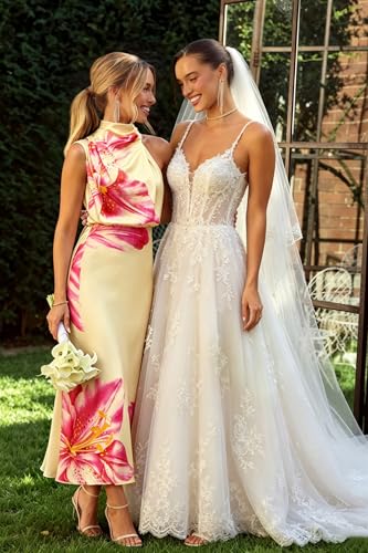 Image of Women's Satin Maxi Dress Summer Formal Wedding Guest Cocktail Dress | Mock Neck Sleeveless,Elegant Silk Midi Long Dress,High Neck,Halter,Aline,Bridesmaid,Bridal Shower Guest,Garden Party,Dinner