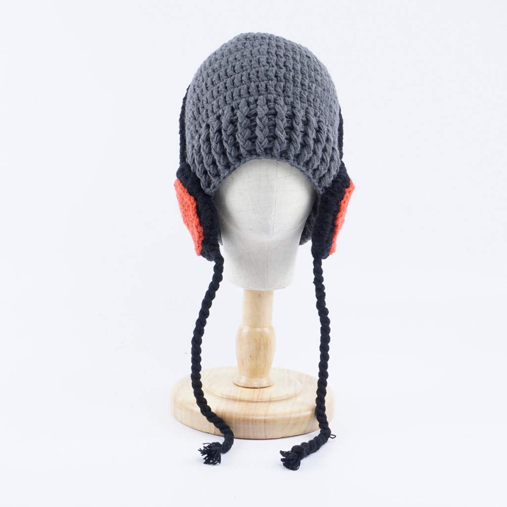 Zimowa Ciepła Czapka Dziecięca Wełniana Dzianina Zimowa Czapka Kreskówka Ładny Kapelusz Zestaw Szalików Czapki Z Daszkiem Czapka Z Daszkiem Męska/Gray/One Size