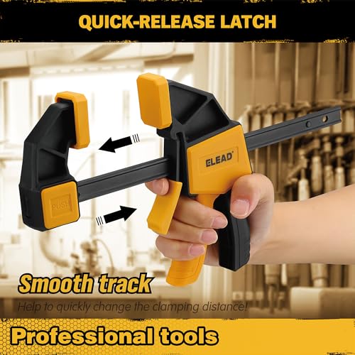 Image of 8-Piece Clamps for Woodworking - 4 Pcs 6 inch Bar Clamps, 4 Pcs Heavy Duty Metal Spring Clamps, Bar Clamps with 150 LBS Load Limit, Quick Release Triggers