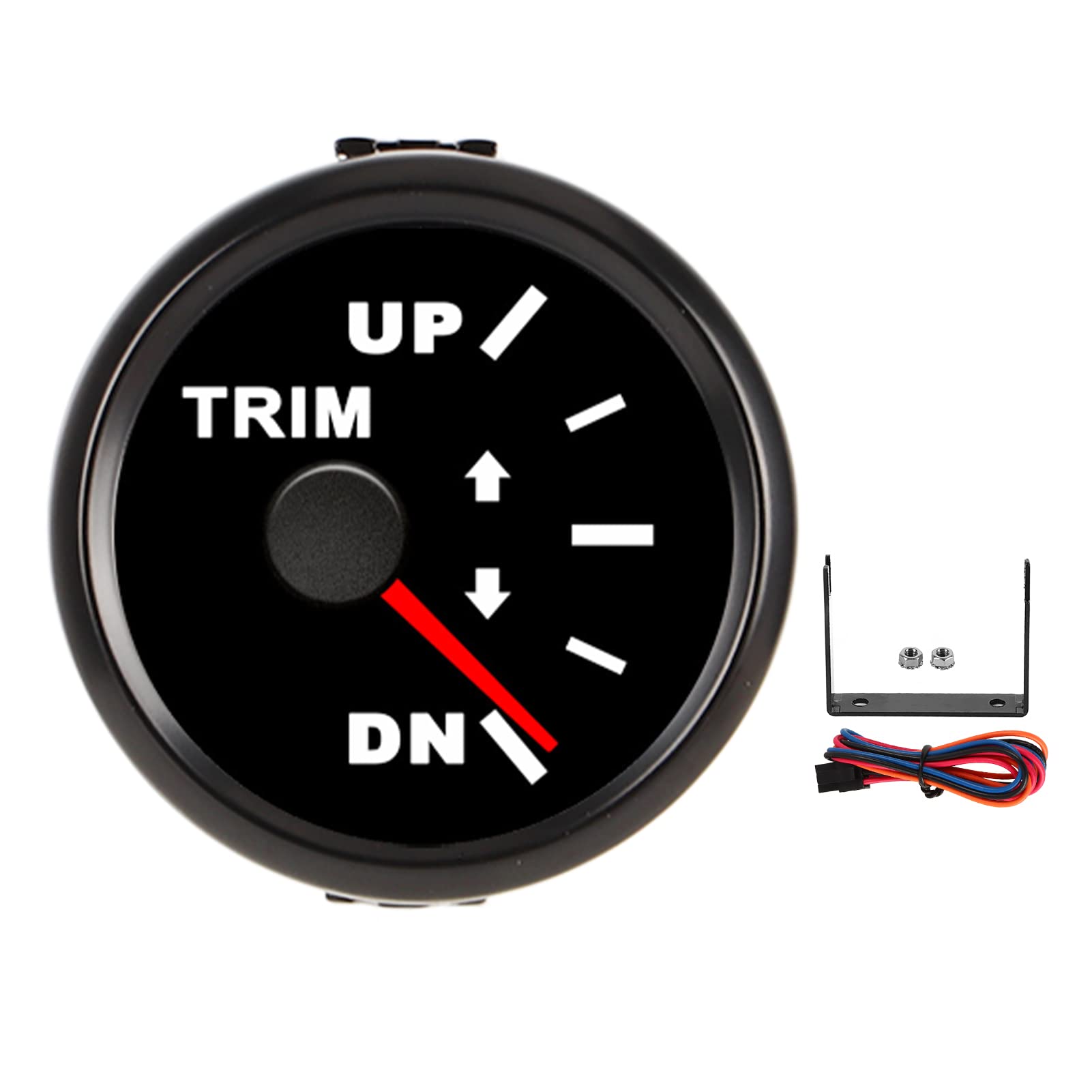 Medidor de Ajuste de Barco, Resistente al Agua IP67 con Luz LED Roja, Medidor de Equilibrio 52mm, Diseño UP DN para Yates, Lanchas y Embarcaciones Deportivas