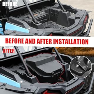 XATVXUTV 69QT Rear Cargo Box for Polaris RZR, UTV Poly Waterproof Rear Bed Storage Tool Box for Polaris RZR 900 / XP 1000 / XP Turbo/XP 4 1000 / S 2014-2023 Accessories, Replace OEM #2881193