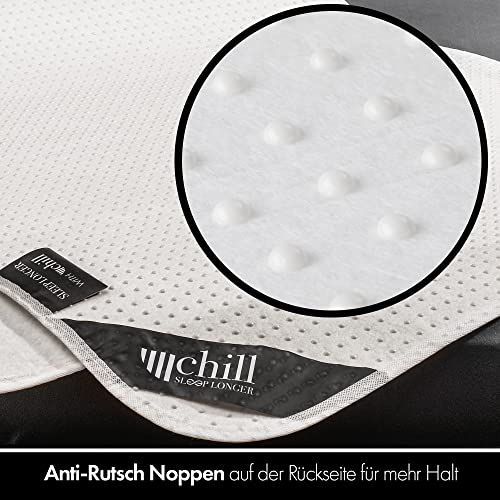 chill SLEEPLONGER Matratzenunterlage 90x200 cm - Lattenrost Matratzenschoner mit Noppen - Antirutsch Lattenrostschoner 90 x 200 cm für Matratze & Boxspringbett - Vegan & Atmungsaktiv
