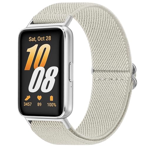 Image of Tobfit Nylon Strap for Samsung Galaxy Fit 3 (Watch Not Included), Flexible Premium Elastomer Nylon Adjustable Watch Band for Galaxy Fit3 2024 SM-R390 Men & Women
