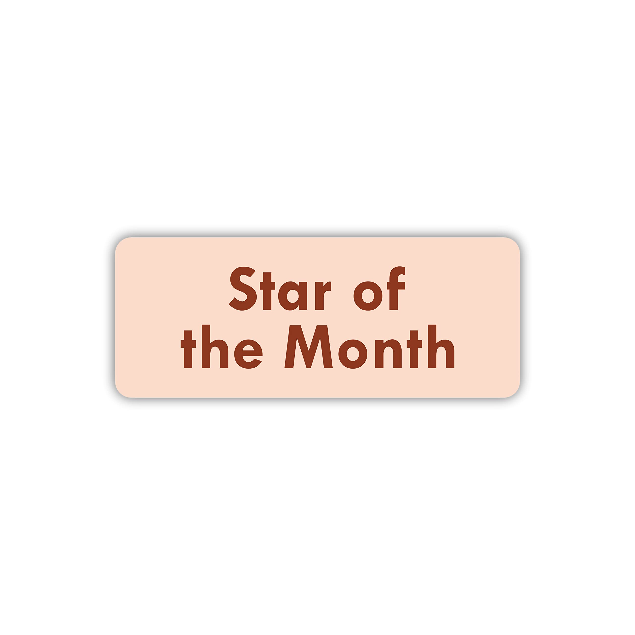 Generic Star of The Month Acrylic Badge 63 X 25 X 4 mm (Faded Pink)