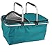 Produktbild JEMIDI Einkaufskorb Kühlkorb Kühltasche Uni Einkaufs Korb Körbchen Tasche Faltkorb Alu Picknick Tragekorb Tasche Faltbar Alukorb Kühlkob Türkis
