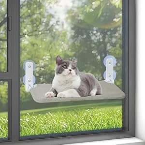 Cat Window Hammock, Washable Cat Window Perch, Foldable Design with 4 Durable Suction Cups Indoor Use