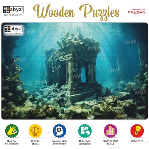 Image of ABYZ Wooden Jigsaw Secret Building Puzzle with 500-Pieces Play and Learn Educational Puzzle for Kids and Children aged7+ and Adults Toy for Improving Memory & Problem Solving