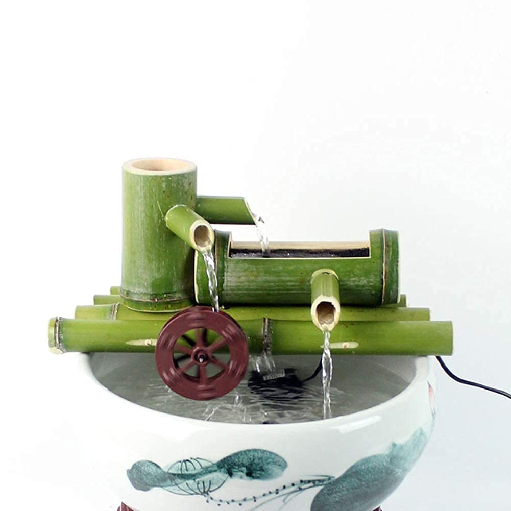 Garden Decoration,Indoor Outdoor Sculpture,Bamboo Water Fountain with Pump,for Garden Patio Deck Porch,Bamboo Water Feature,Garden Decorative Statue (A 40cm) (A 25cm)