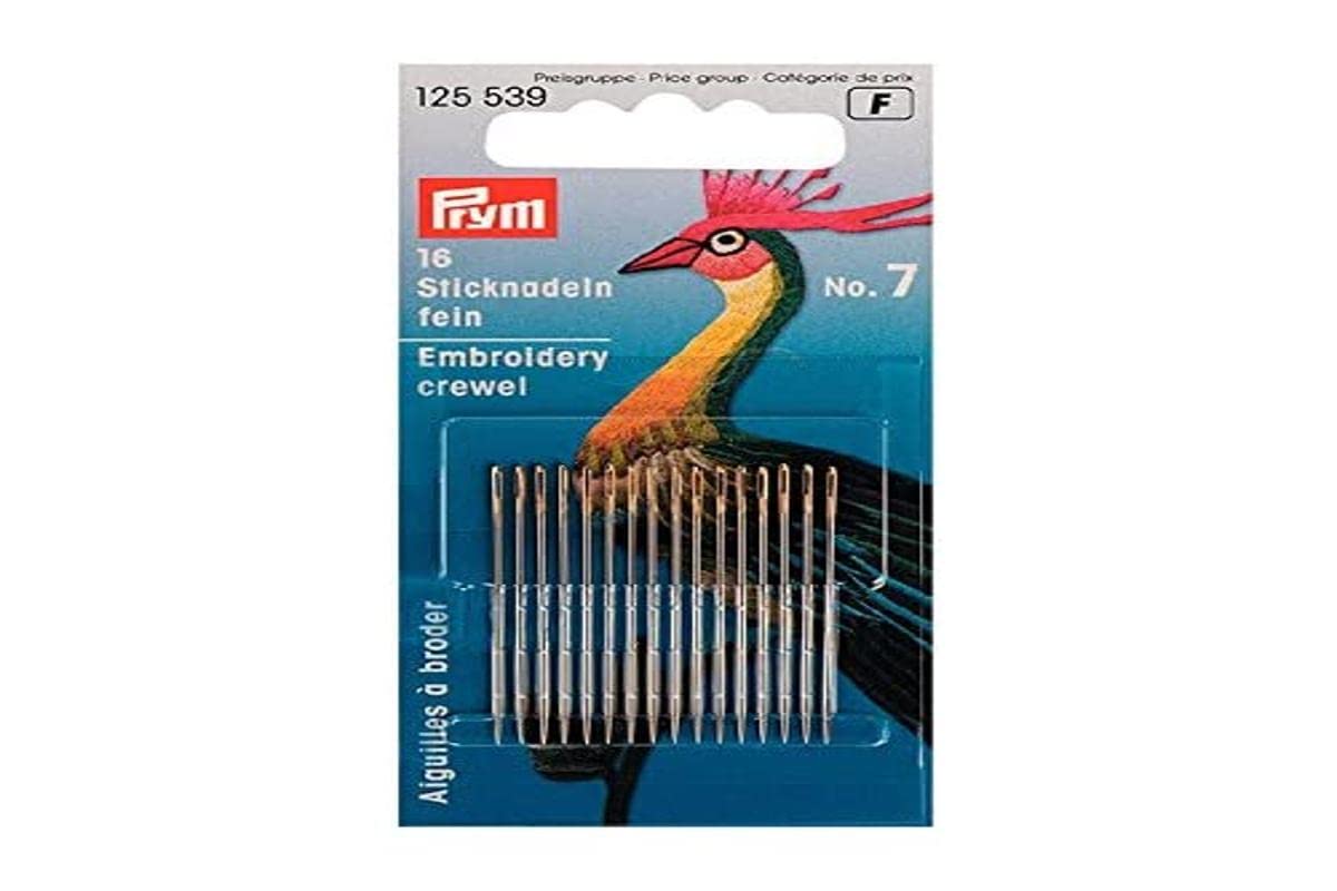 Prym Fine embroidery needles HT 7 si-col 0.70x38mm, Multicolor, 125,539