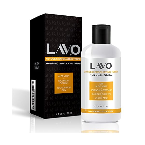 Glycolic-Acid-Toner-10-by-LAVO-Facial-Astringent-for-Oily-Problem-Acne-Prone-Skin-Face-Wrinkles-and-Fine-Lines-Contains-Lactic-Acid-Vitamin-C-Use-with-Pads-for-Men-and-Women Glycolic Acid Toner 10% by LAVO - Facial Astringent for Oily, Problem, & Acne Prone Skin - Face Wrinkles and Fine Lines - Contains Lactic Acid & Vitamin C - Use with Pads - for Men and Women