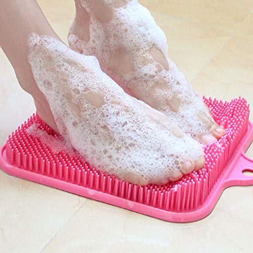 LUDAY Shower Foot Massager Scrubber Feet Cleaner with Non Slip Suction Cups White