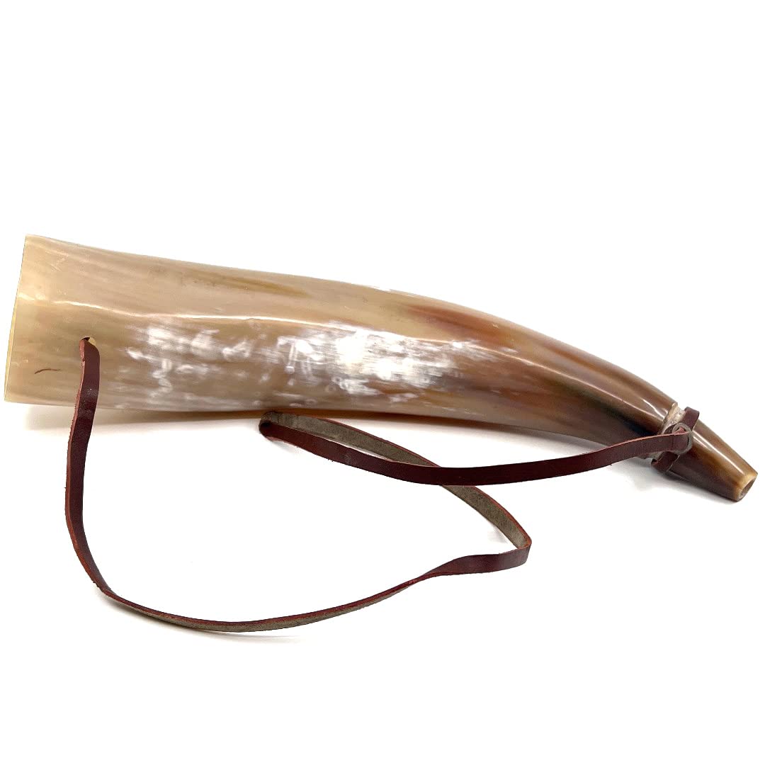 HORNCRAFT Bugle en corne de bœuf | Corne de guerre viking | Trompette sonore de combat | 33 cm | clairon poli léger | Chasse de style trompette | Parfait pour la reconstitution