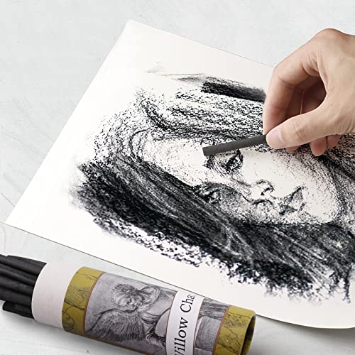 Looneng Willow Charcoal Sticks, Natural Willow Charcoal For Artists, Beginners Or Kids Of All Skill Levels, Great For Sketching, Drawing And Shading, Approx 5-7Mm In Diameter, Pack Of 25 #TOP4
