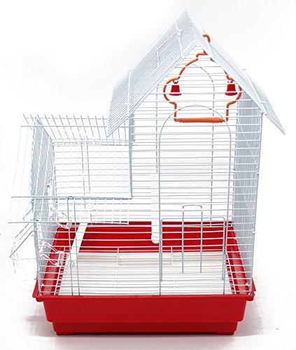 BPS Jaula Pájaros Metal con Comedero Bebedero Columpio Saltador Cubeta Color envia al Azar 34.5 x 28 x 46 cm BPS-1285