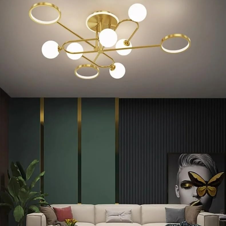 Lampe LED suspendue en verre à 6 lumières chaudes pour un éclairage décoratif haut de gamme