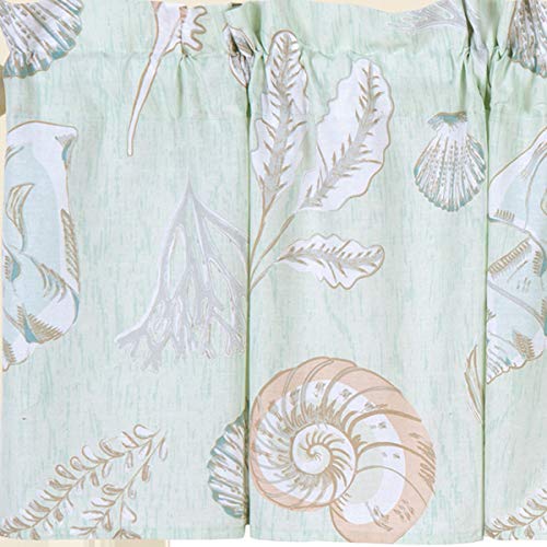 C&F Home Breezy Shores Blue Coastal Tropical Sea Life Shells Beach Ocean Bedroom Premium Window Cotton Valance Valance Green #TOP2