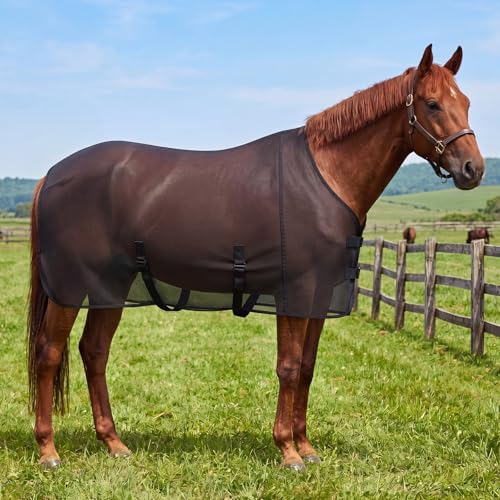 Image of Breathable Mesh Horse Fly Sheet for Summer, Size 72 Black Lightweight Cover
