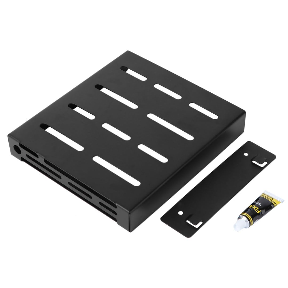 Ciieeo 1Pc Black Multi Functional Kitchen Storage Rack with Glue Screw Wall Mounted Organizer for Cutlery Cookware Utensils Kitchen Holder