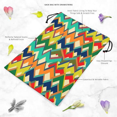 Image of ArtzFolio Zigzag | Reusable Sack Bag | Bag for Gym, Storage, Vegetable & Travel