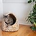 Armarkat Cat Bed with Flower Pattern, Beige