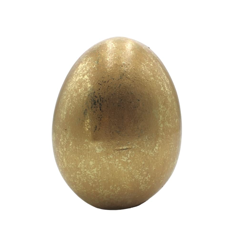 Dekohelden24 Golden Ceramic Egg Easter Egg Decoration Size H x Diameter Approx. 10 x 8 cm L